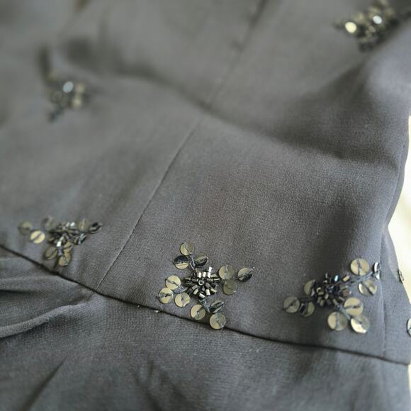 Vintage Laundry 100% Silk Beaded Drop Waist Handkerchief Hem Midi Slip Dress-6 - Picture 6 of 12